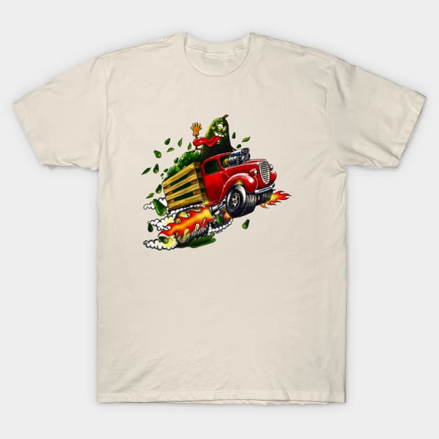 Hot Rod Avocado T-Shirt by Kimikim